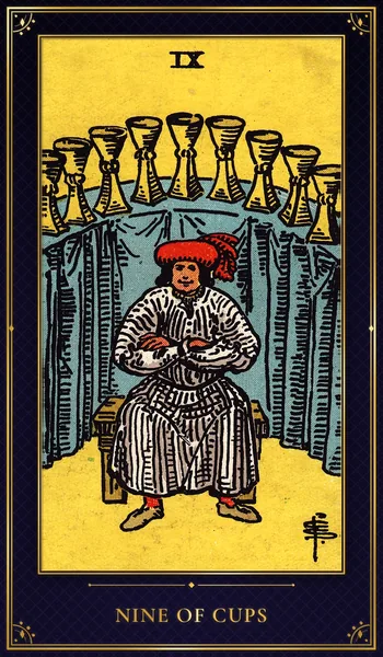 Nine of Cups — Rider–Waite tarot card