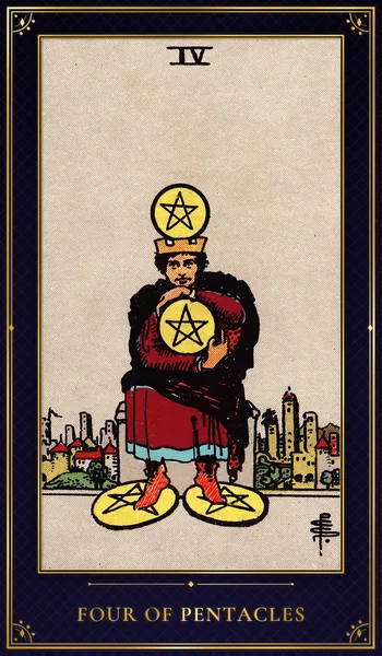 Four of Pentacles — Rider–Waite tarot card